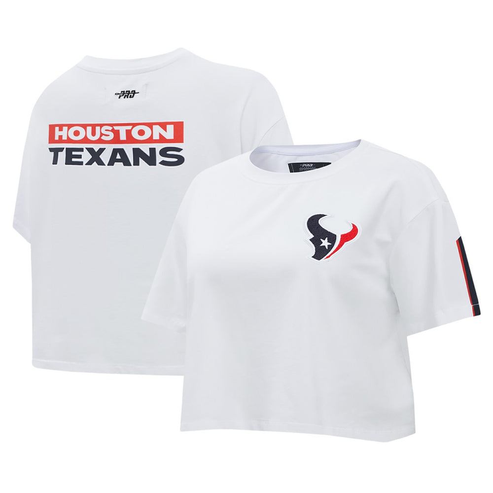 Houston Texans Pro Standard Women's Away Cropped Boxy T-Shirt - White - NFL