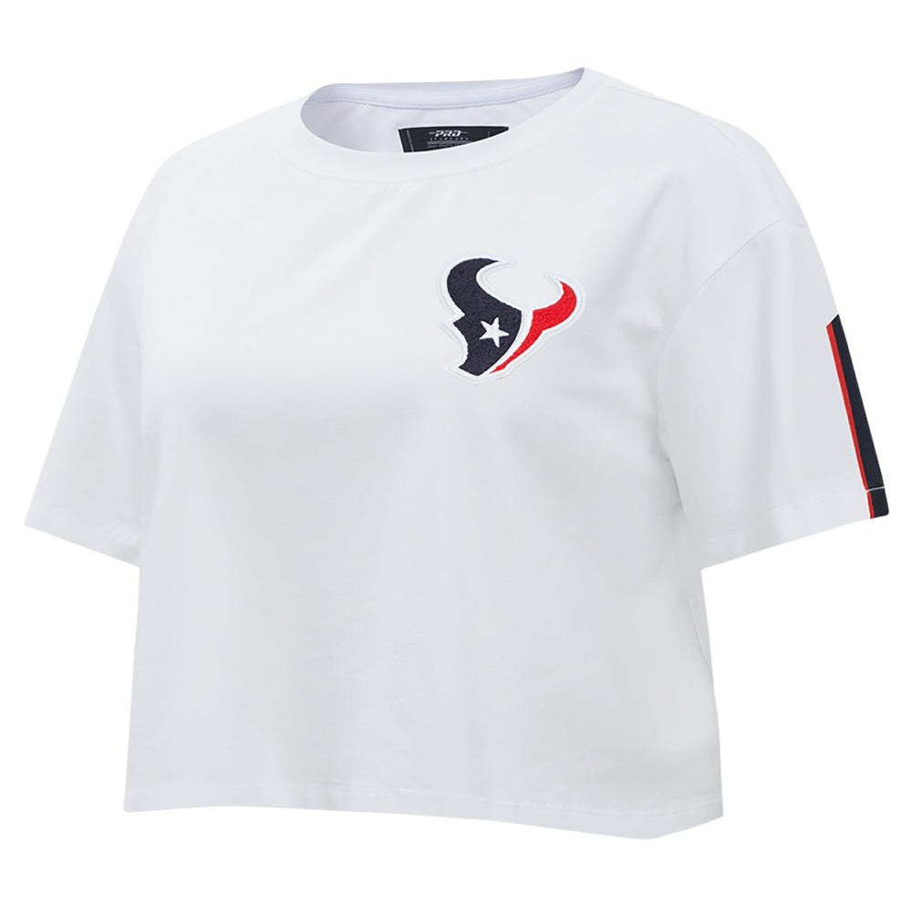 Houston Texans Pro Standard Women's Away Cropped Boxy T-Shirt - White - NFL