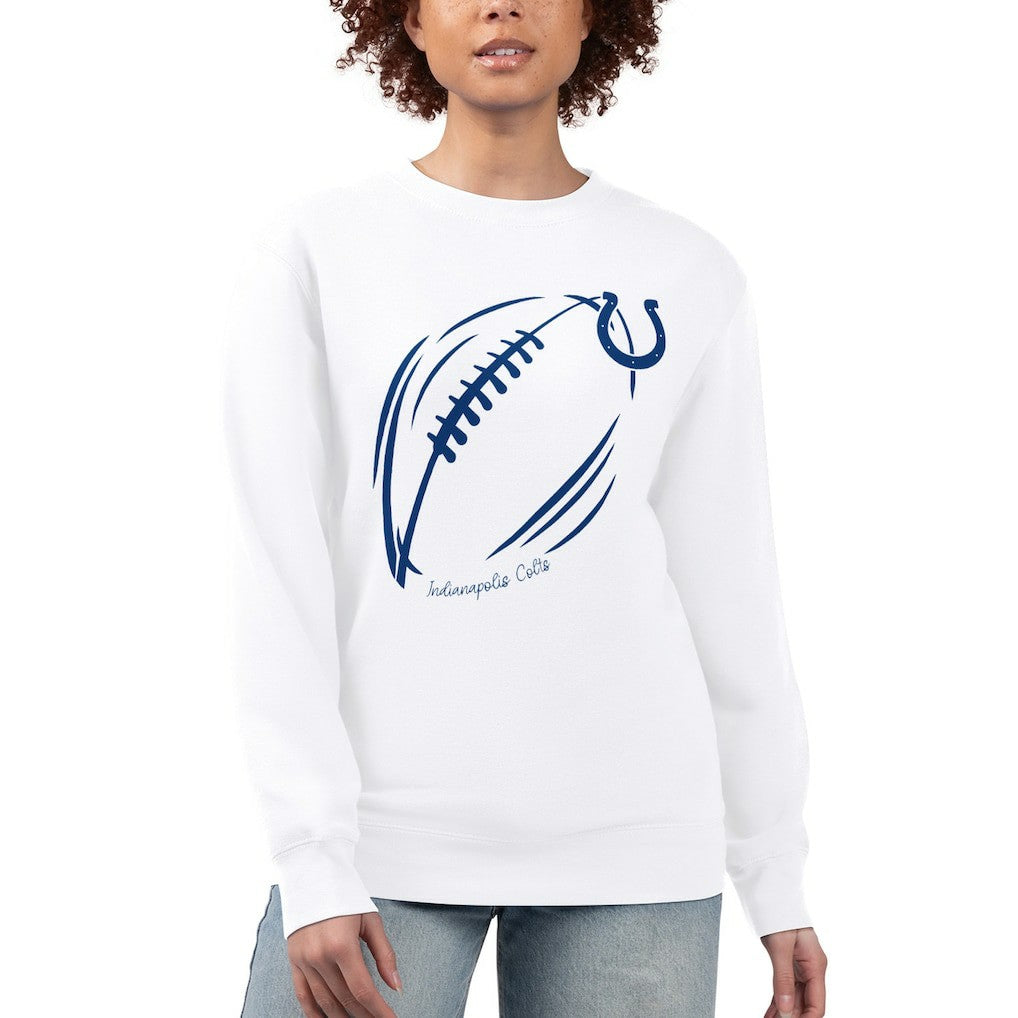 Indianapolis Colts G-III 4Her by Carl Banks Women's Football Logo Graphic Fleece Tri-Blend Pullover Sweatshirt - White - NFL
