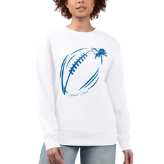 Detroit Lions G-III 4Her by Carl Banks Women's Football Logo Graphic Fleece Tri-Blend Pullover Sweatshirt - White - NFL