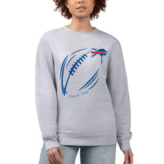 Buffalo Bills G-III 4Her by Carl Banks Women's Football Logo Graphic Fleece Tri-Blend Pullover Sweatshirt - Heather Gray - NFL