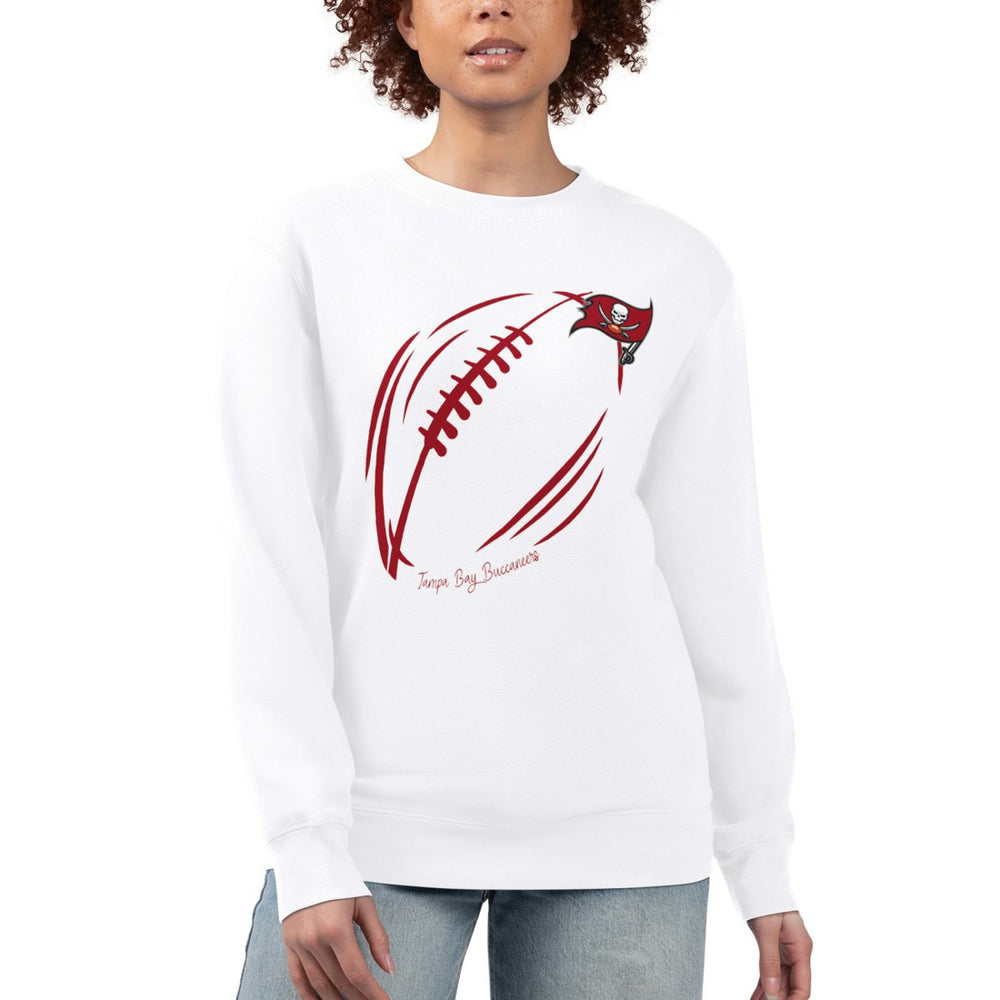 Tampa Bay Buccaneers G-III 4Her by Carl Banks Women's Football Logo Graphic Fleece Tri-Blend Pullover Sweatshirt - White - NFL