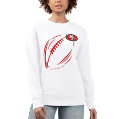 San Francisco 49ers G-III 4Her by Carl Banks Women's Football Logo Graphic Fleece Tri-Blend Pullover Sweatshirt - White - NFL