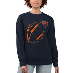 Chicago Bears G-III 4Her by Carl Banks Women's Football Logo Graphic Fleece Tri-Blend Pullover Sweatshirt - Navy - NFL
