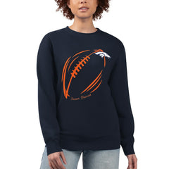 Denver Broncos G-III 4Her by Carl Banks Women's Football Logo Graphic Fleece Tri-Blend Pullover Sweatshirt - Navy - NFL