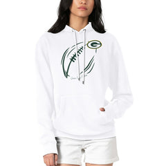 Green Bay Packers G-III 4Her by Carl Banks Women's Football Logo Fleece Tri-Blend Pullover Hoodie - White - NFL