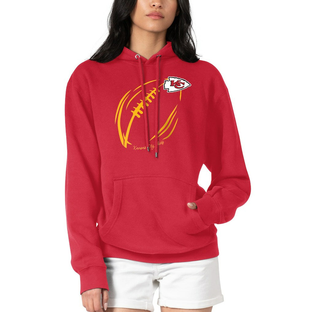 Kansas City Chiefs G-III 4Her by Carl Banks Women's Football Logo Fleece Tri-Blend Pullover Hoodie - Red - NFL