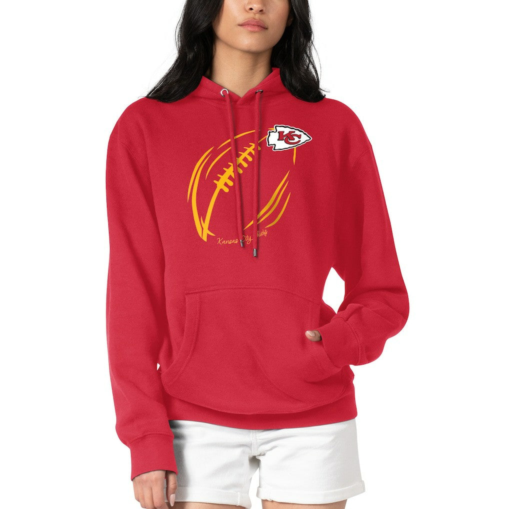 Kansas City Chiefs G-III 4Her by Carl Banks Women's Football Logo Fleece Tri-Blend Pullover Hoodie - Red - NFL