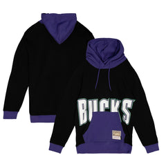 Mitchell & Ness Milwaukee Bucks Hardwood Classics Big Face 5.0 Pullover Hoodie Black