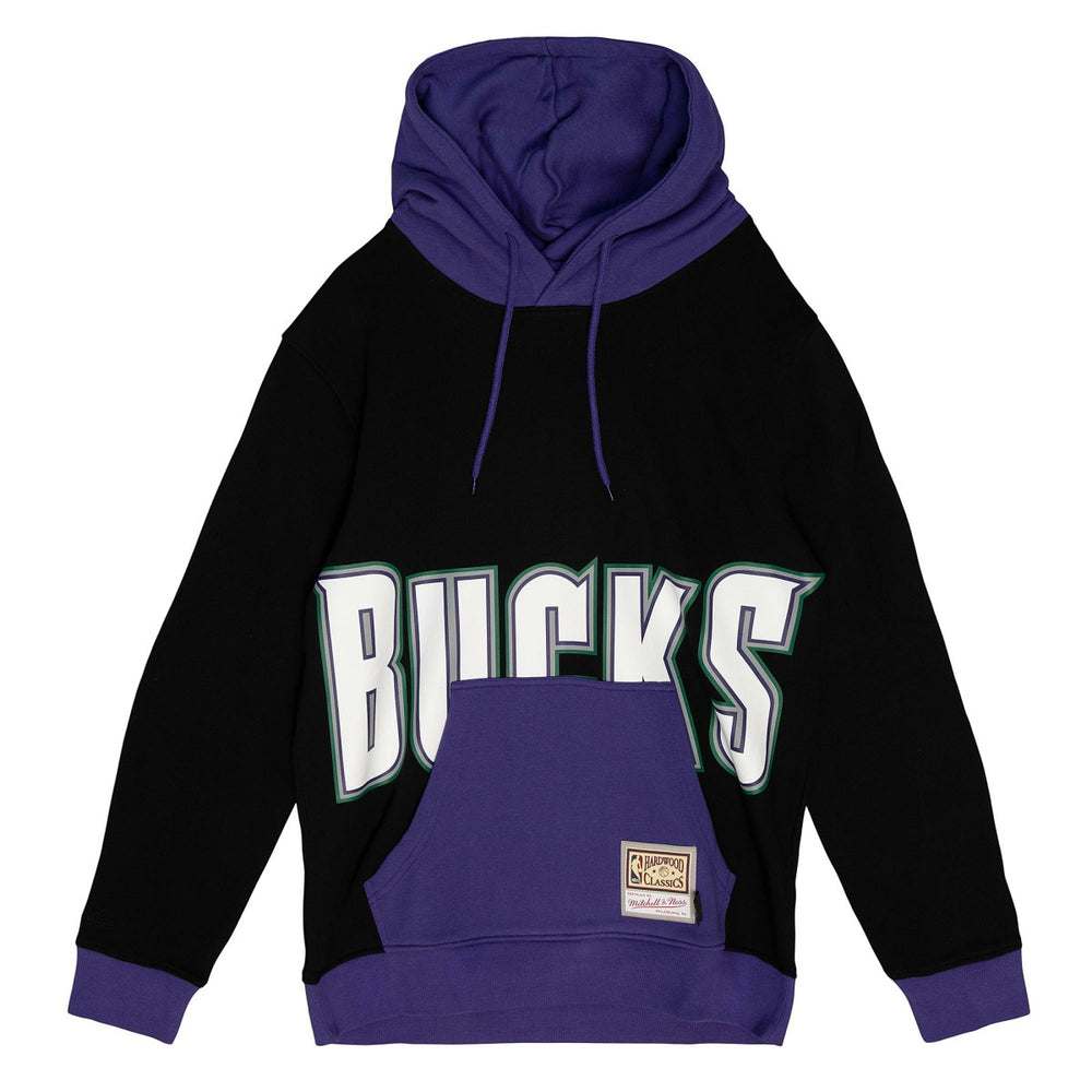 Mitchell & Ness Milwaukee Bucks Hardwood Classics Big Face 5.0 Pullover Hoodie Black
