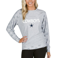 Dallas Cowboys Concepts Sport Women's Medal Jacquard Terry Long Sleeve Top - Gray - NFL