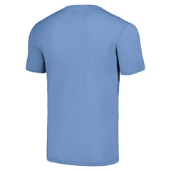 Dwight Freeney Indianapolis Colts Homage Unisex Caricature Retired Player Tri-Blend T-Shirt - Light Blue - NFL