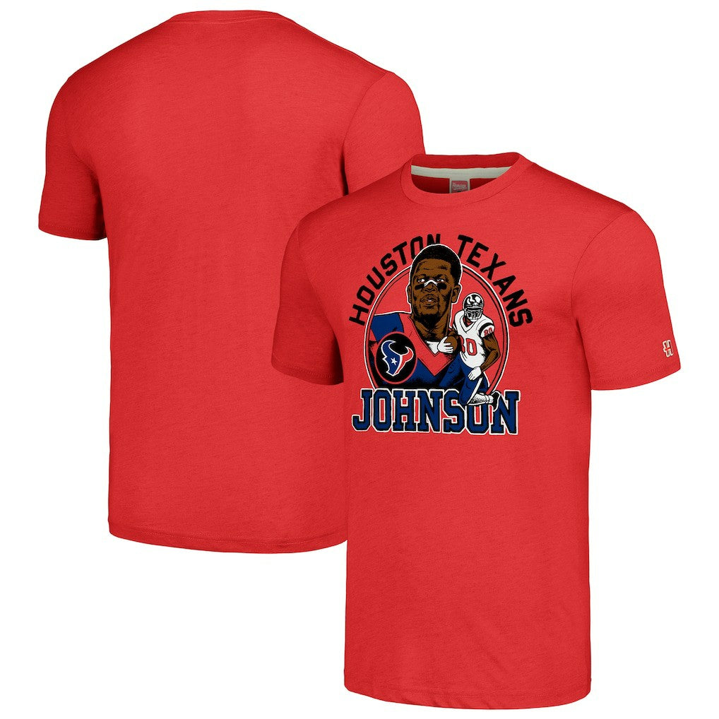 Andre Johnson Houston Texans Homage Caricature Retired Player Tri-Blend T-Shirt - Red - NFL