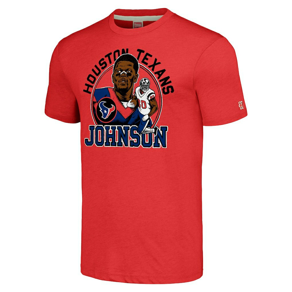 Andre Johnson Houston Texans Homage Caricature Retired Player Tri-Blend T-Shirt - Red - NFL