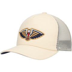 Mitchell & Ness New Orleans Pelicans Trucker Adjustable Hat Cream