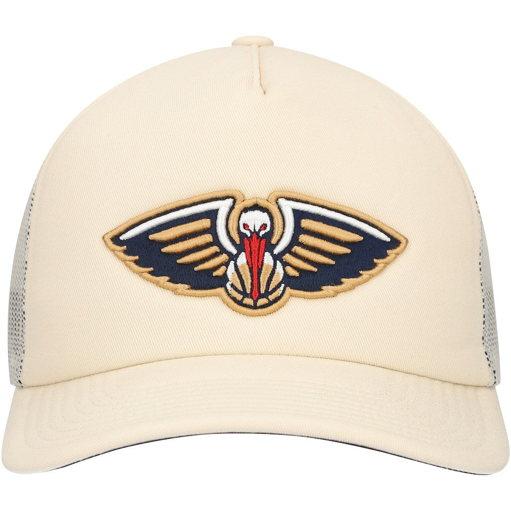 Mitchell & Ness New Orleans Pelicans Trucker Adjustable Hat Cream