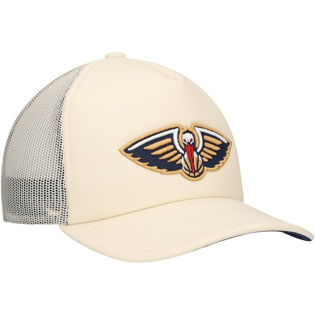 Mitchell & Ness New Orleans Pelicans Trucker Adjustable Hat Cream