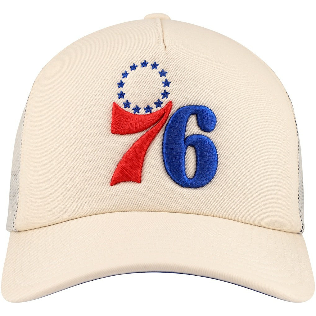 Mitchell & Ness Philadelphia 76ers Trucker Adjustable Hat Cream