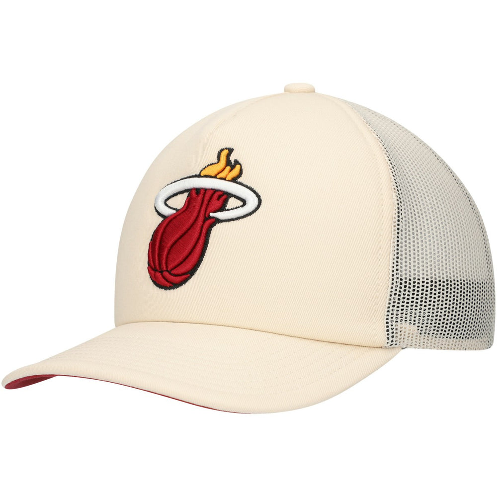 Mitchell & Ness Miami Heat Trucker Adjustable Hat Cream