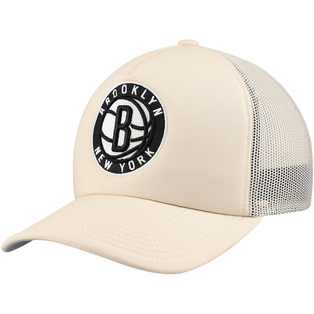 Mitchell & Ness Brooklyn Nets Trucker Adjustable Hat Cream