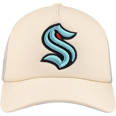 Seattle Kraken Mitchell & Ness Foam Front Trucker Adjustable Hat - Cream | NHL Clearance