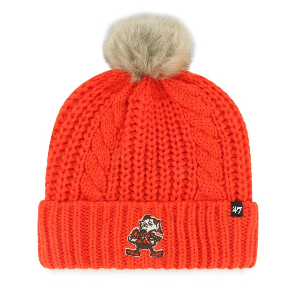 Cleveland Browns '47 Women's Meeko Cuffed Knit Hat with Pom - Orange - 47 brand