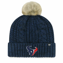 Houston Texans '47 Women's Meeko Cuffed Knit Hat with Pom - Navy - 47 brand