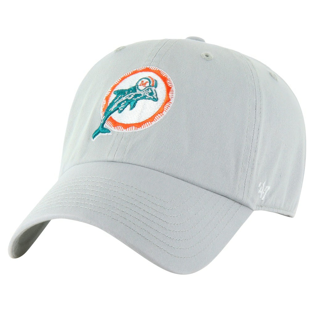 Miami Dolphins '47 Team Clean Up Adjustable Hat - Gray - 47 brand
