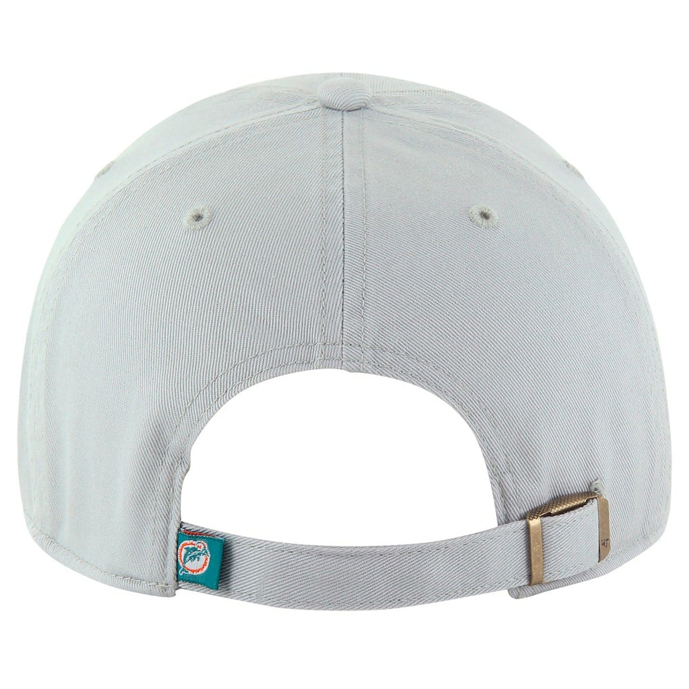 Miami Dolphins '47 Team Clean Up Adjustable Hat - Gray - 47 brand