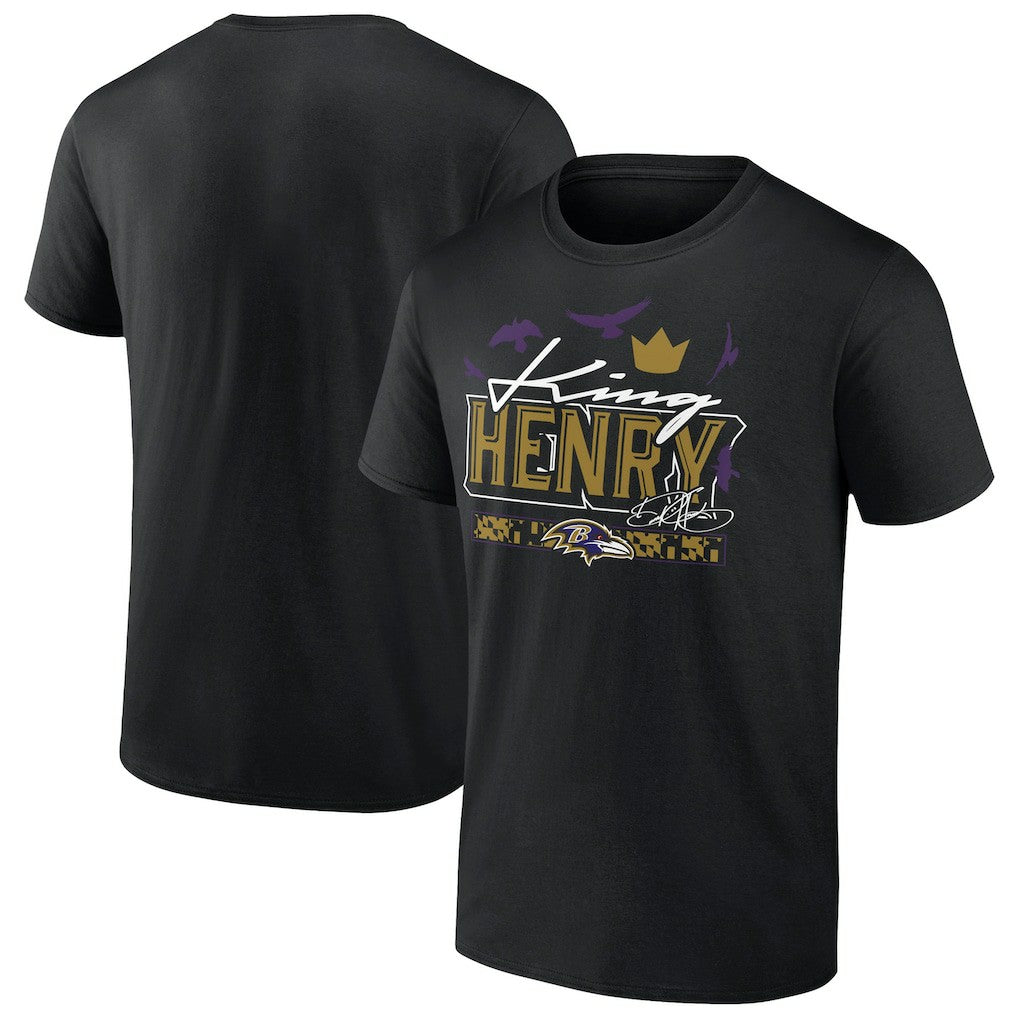 Derrick Henry Baltimore Ravens King Henry's Crown T-Shirt - Black - NFL