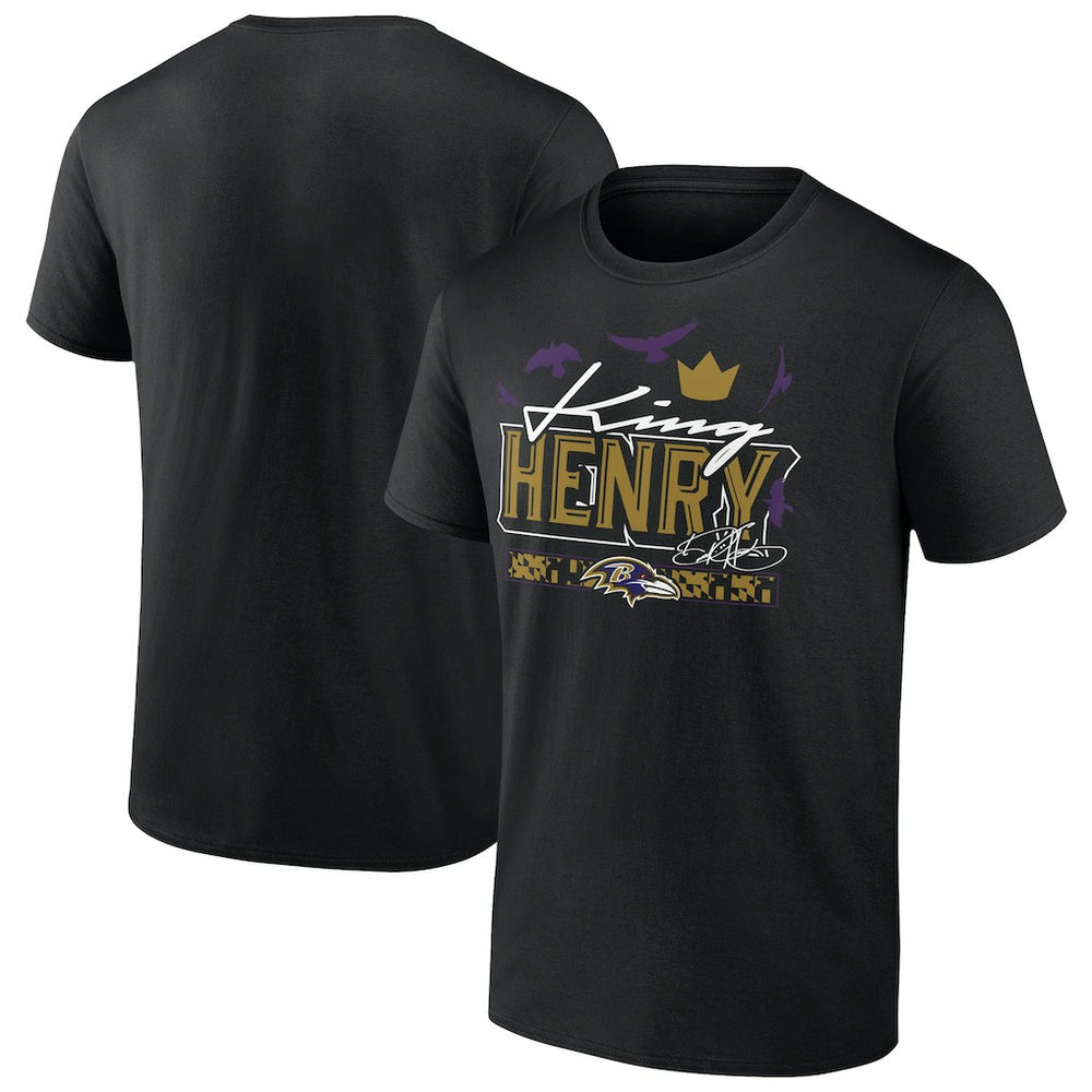 Derrick Henry Baltimore Ravens King Henry's Crown T-Shirt - Black - NFL