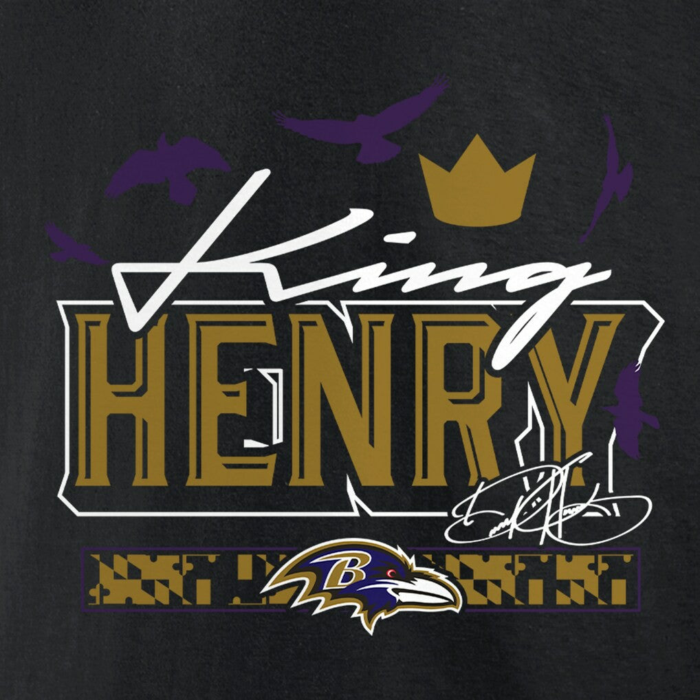 Derrick Henry Baltimore Ravens King Henry's Crown T-Shirt - Black - NFL