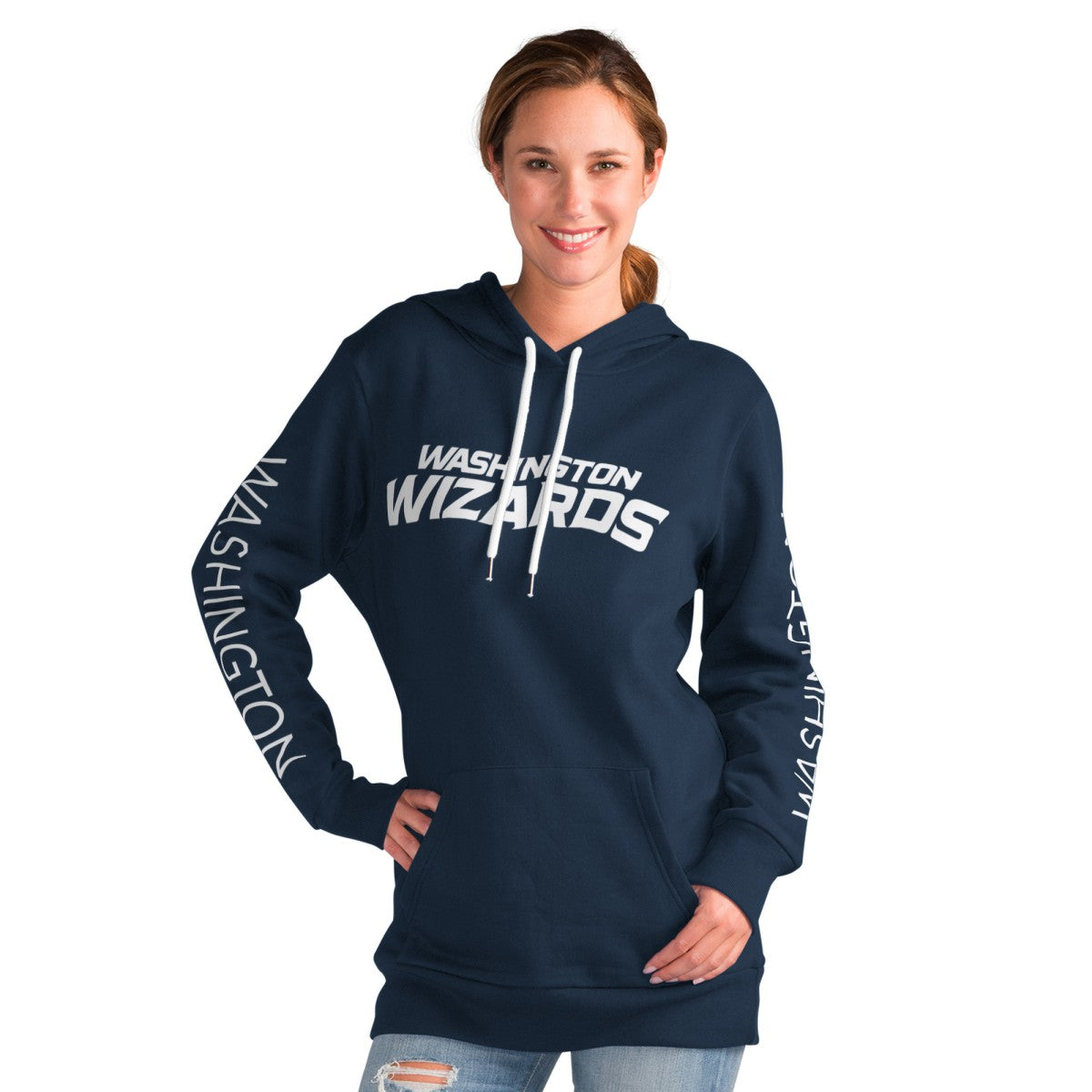 Washington Wizards G-III 4Her by Carl Banks Women's Base Coach Pullover Hoodie Navy