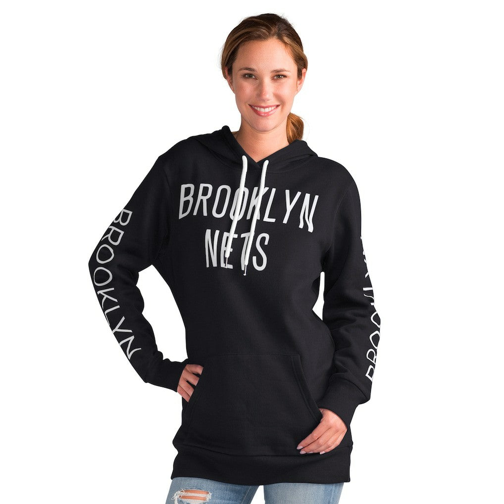 Brooklyn Nets G-III 4Her by Carl Banks Women's Base Coach Pullover Hoodie Black