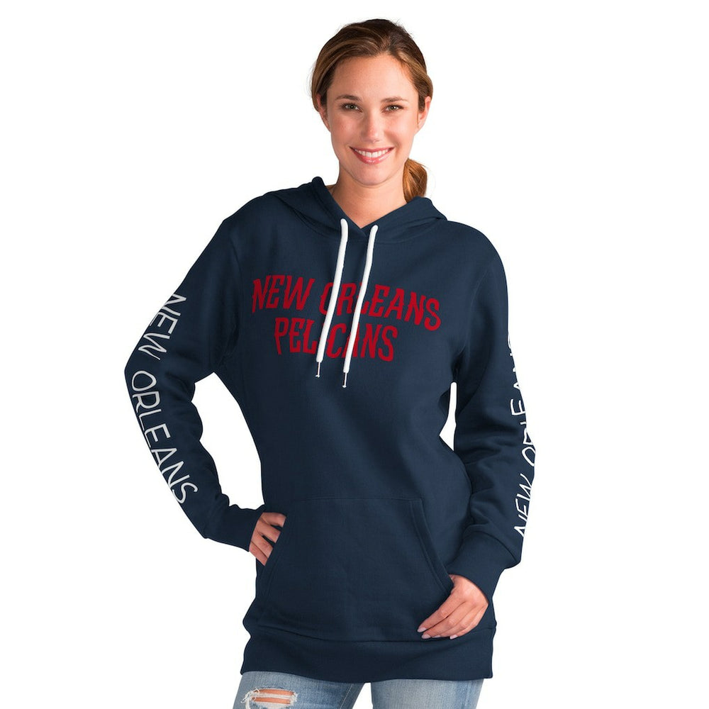 New Orleans Pelicans G-III 4Her by Carl Banks Women's Base Coach Pullover Hoodie Navy