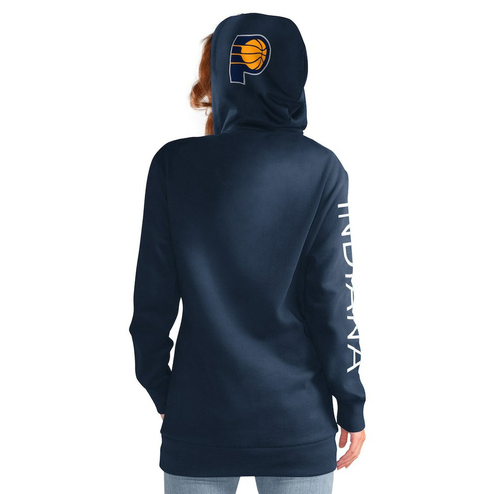 Indiana Pacers G-III 4Her by Carl Banks Women's Base Coach Pullover Hoodie Navy