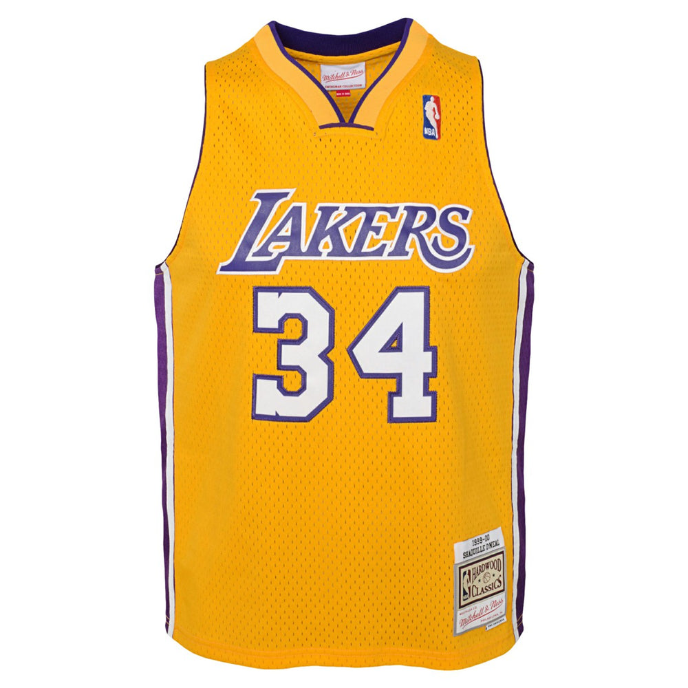 Mitchell & Ness Shaquille O'Neal Los Angeles Lakers Youth 1999/00 Hardwood Classics Swingman Jersey Gold