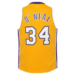 Mitchell & Ness Shaquille O'Neal Los Angeles Lakers Youth 1999/00 Hardwood Classics Swingman Jersey Gold