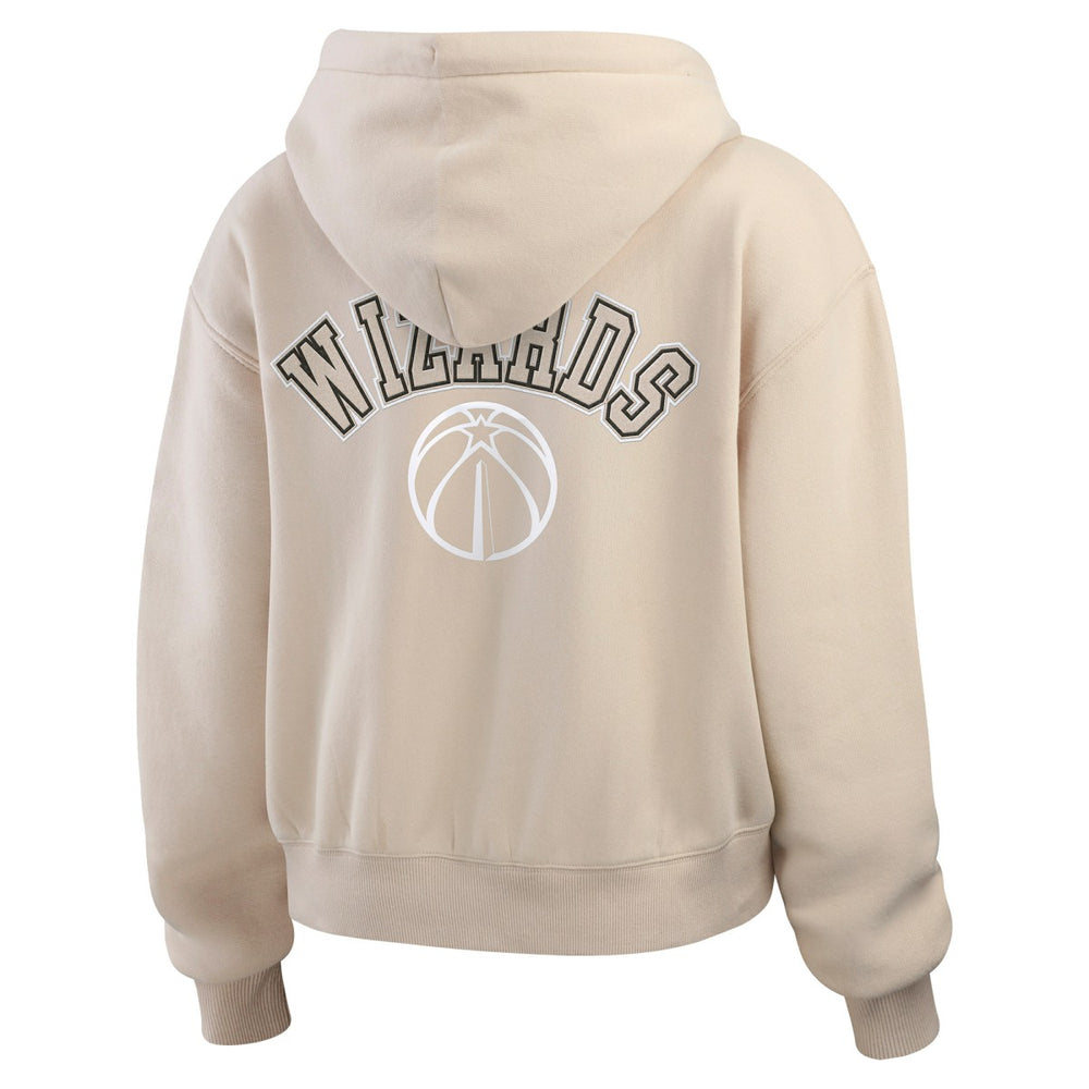 Washington Wizards WEAR by Erin Andrews Women's Tonal Felt Patch Full-Zip Hoodie Tan