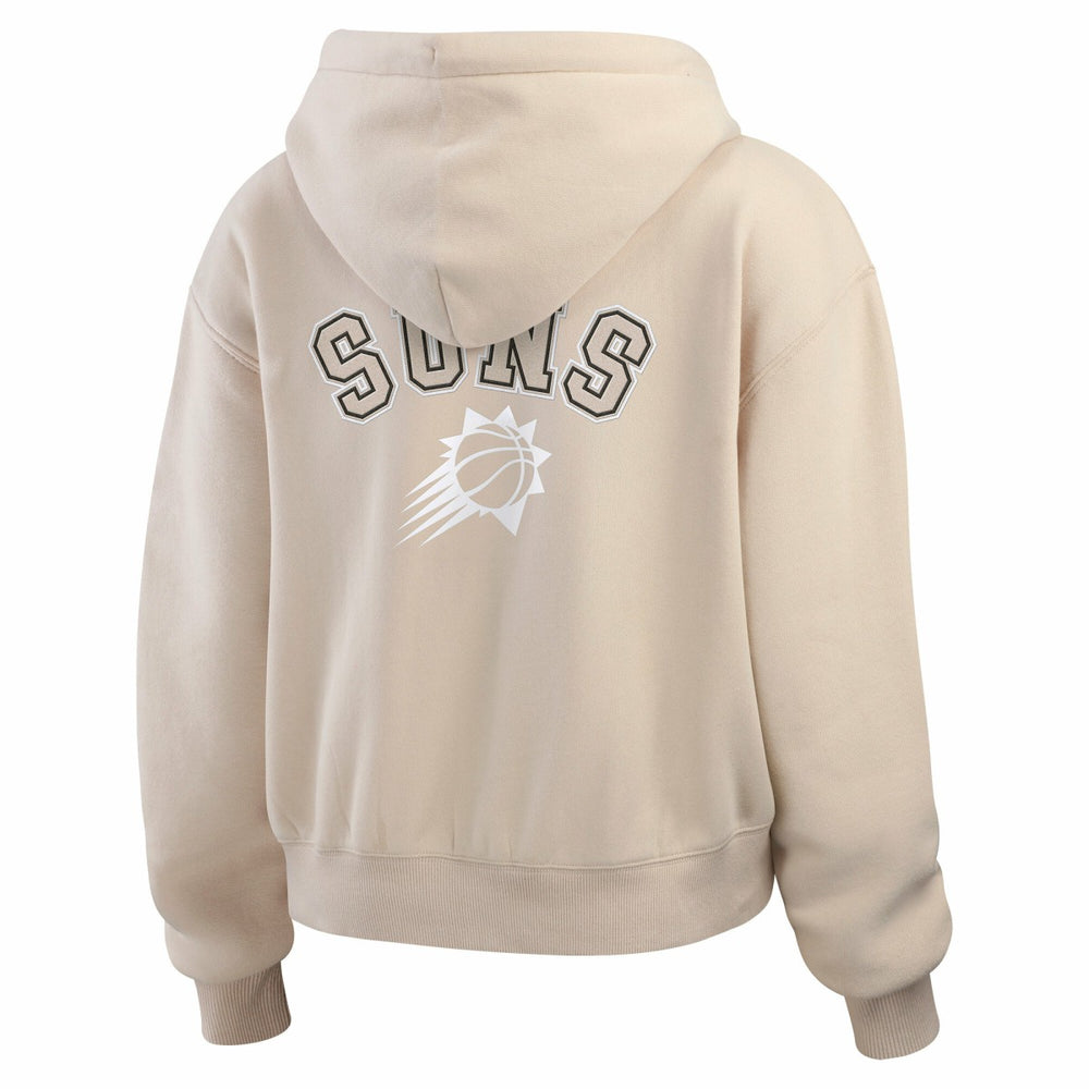 Phoenix Suns WEAR by Erin Andrews Women's Plus Size Tonal Felt Patch Full-Zip Hoodie Cream