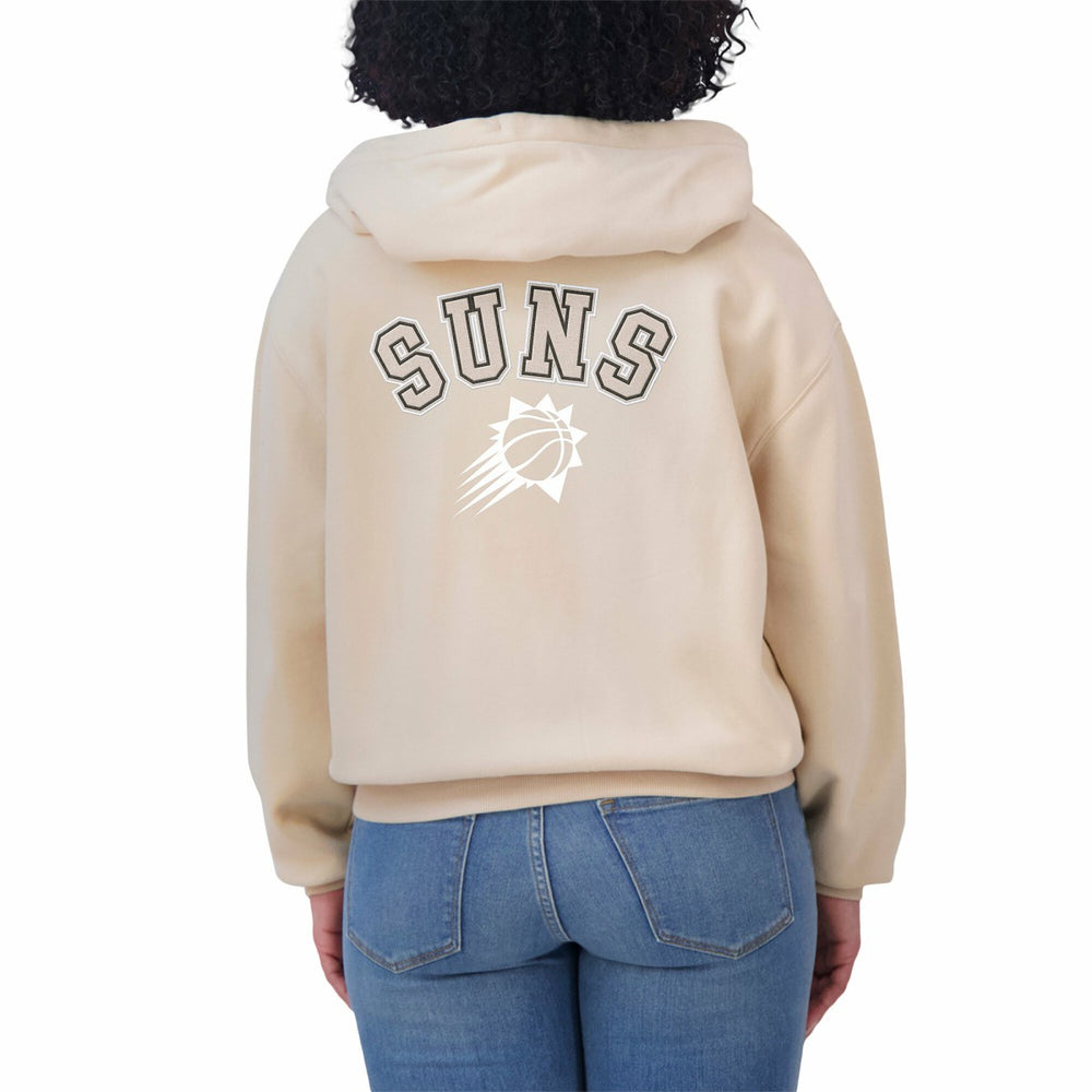 Phoenix Suns WEAR by Erin Andrews Women's Plus Size Tonal Felt Patch Full-Zip Hoodie Cream