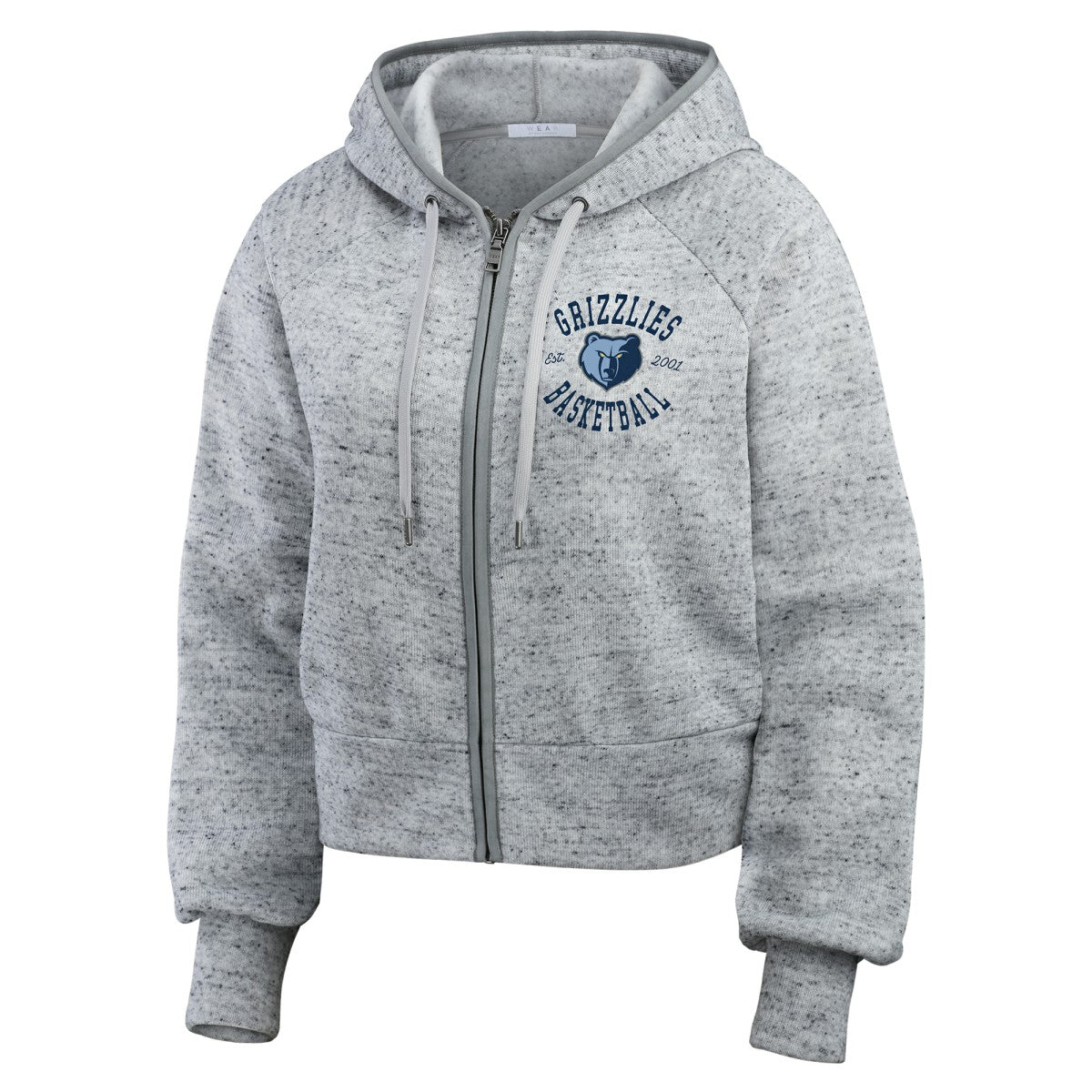 Memphis Grizzlies WEAR by Erin Andrews Women's Speckled Radiator Full-Zip Hoodie Heather Gray