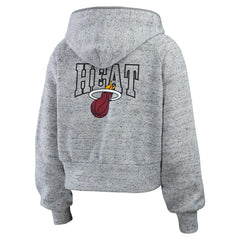 Miami Heat WEAR by Erin Andrews Women's Speckled Radiator Full-Zip Hoodie Heather Gray