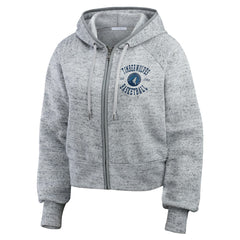 Minnesota Timberwolves WEAR by Erin Andrews Women's Speckled Radiator Full-Zip Hoodie Heather Gray