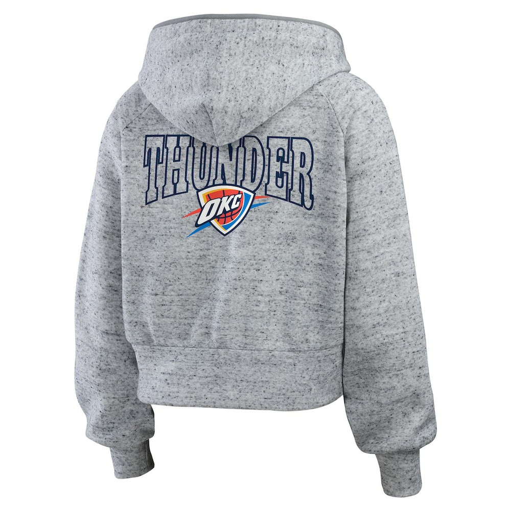 Oklahoma City Thunder WEAR by Erin Andrews Women's Speckled Radiator Full-Zip Hoodie Heather Gray