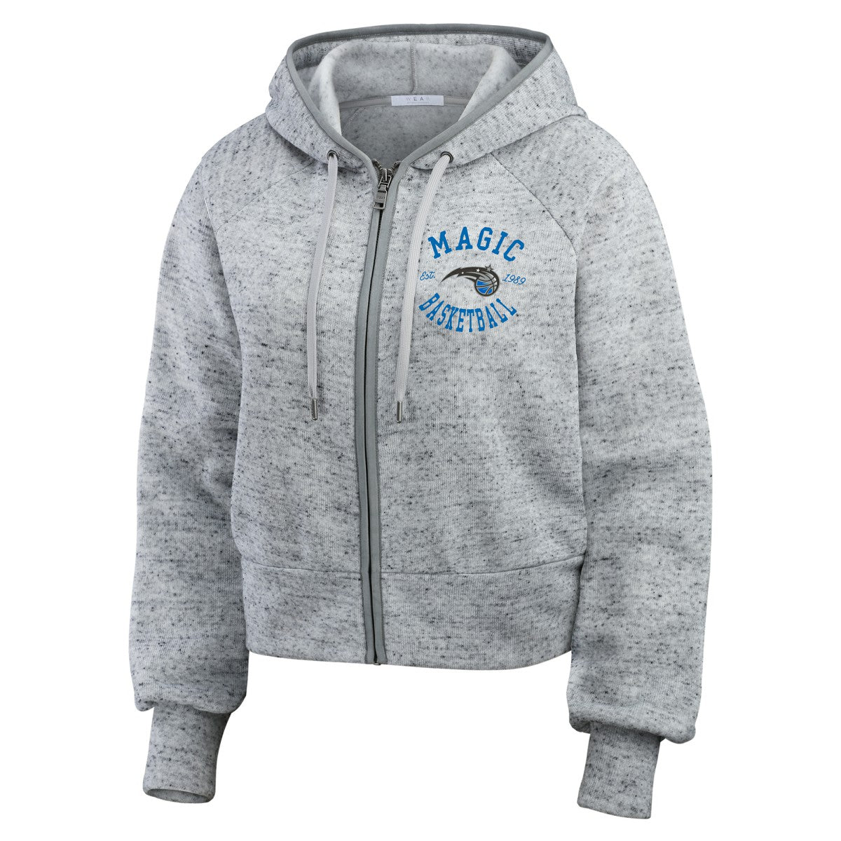 Orlando Magic WEAR by Erin Andrews Women's Speckled Radiator Full-Zip Hoodie Heather Gray