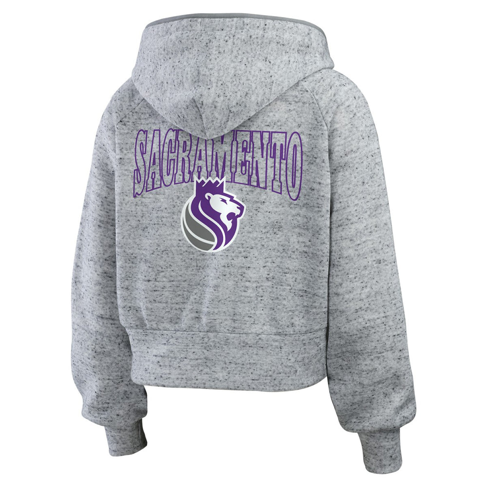 Sacramento Kings WEAR by Erin Andrews Women's Speckled Radiator Full-Zip Hoodie Heather Gray