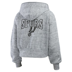 San Antonio Spurs WEAR by Erin Andrews Women's Speckled Radiator Full-Zip Hoodie Heather Gray