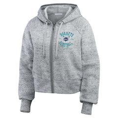 Charlotte Hornets WEAR by Erin Andrews Women's Speckled Radiator Full-Zip Hoodie Heather Gray