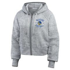 Golden State Warriors WEAR by Erin Andrews Women's Speckled Radiator Full-Zip Hoodie Heather Gray